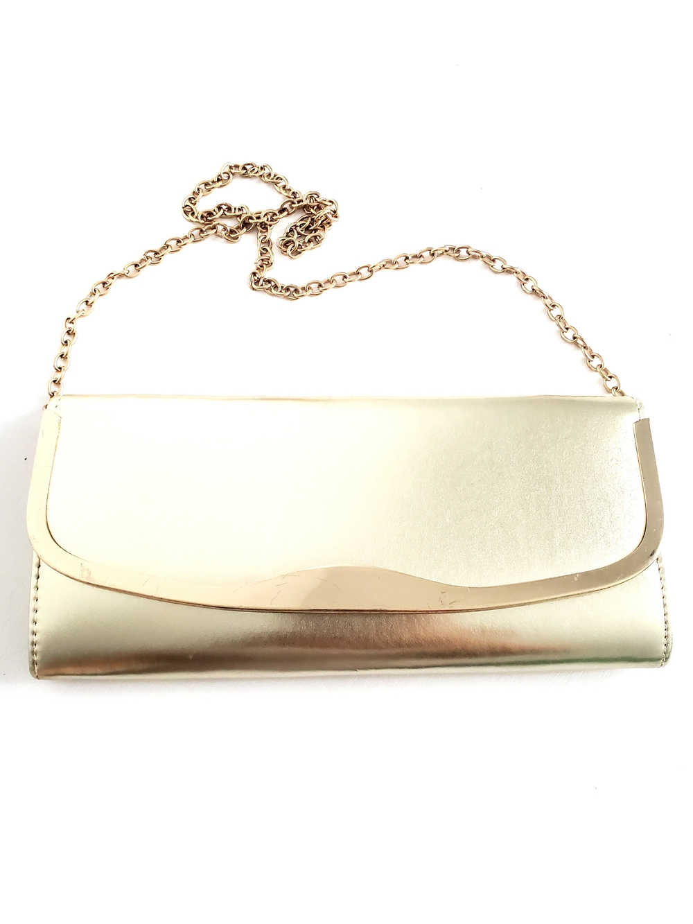 Aldo Gold Metallic Chain Clutch